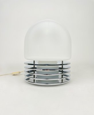 Chrome & Opaline Glass Table Lamp by Enrico Tronconi, Italy, 1960s-LYQ-1171293