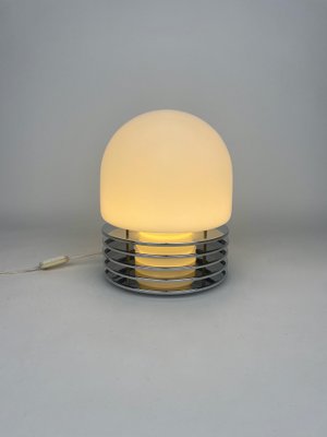 Chrome & Opaline Glass Table Lamp by Enrico Tronconi, Italy, 1960s-LYQ-1171293