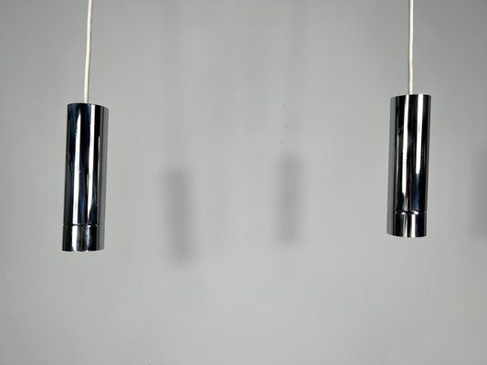 Chrome Pendant Lamps from Stilux Milano, 1970s, Set of 2-OT-1340757