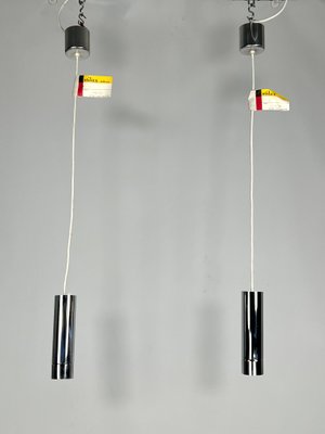 Chrome Pendant Lamps from Stilux Milano, 1970s, Set of 2-OT-1340757