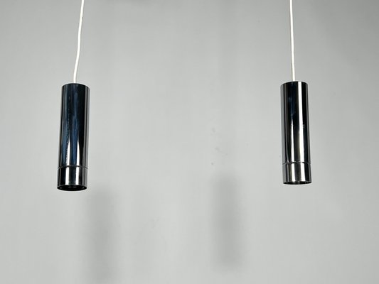 Chrome Pendant Lamps from Stilux Milano, 1970s, Set of 2-OT-1340757