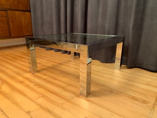 Chrome-Plated and Glass Coffee Table, Italy, 1960s-RTR-1139068