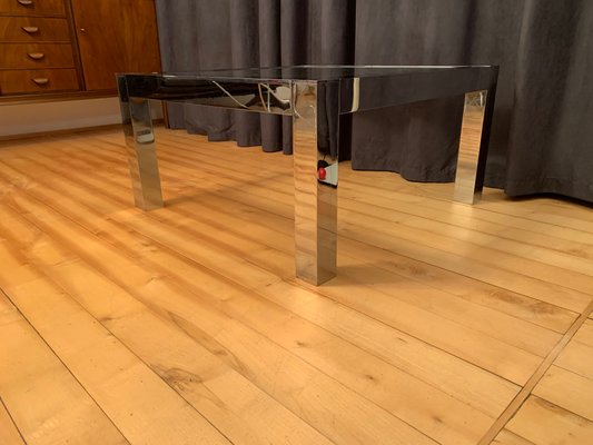 Chrome-Plated and Glass Coffee Table, Italy, 1960s-RTR-1139068