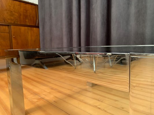 Chrome-Plated and Glass Coffee Table, Italy, 1960s-RTR-1139068