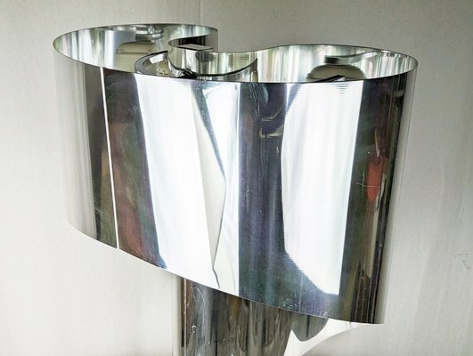 Chrome Plated and Painted Metal Spinnaker Table Lamp by C. Corsini, G. Wiskemann for Stilnovo, 1968-RD-1820789