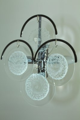 Chrome Plated Brass and Murano Glass Sconce from Vistosi, 1960s-ZWH-555242