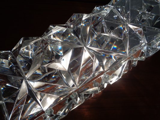 Chrome Plated & Crystal Glass Flush Mount Wall Lights from Kinkeldey, 1970s, Set of 2-RDW-692098