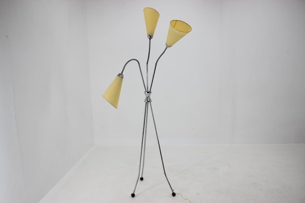 Chrome Plated Floor Lamp, Czechoslovakia, 1960s-TZ-1062770