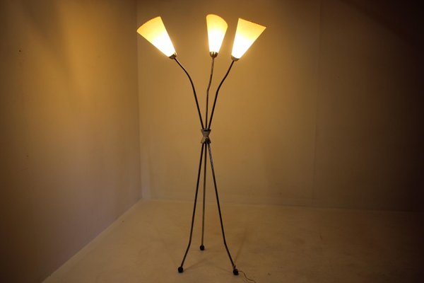 Chrome Plated Floor Lamp, Czechoslovakia, 1960s-TZ-1062770