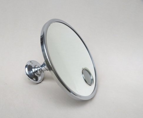 Chrome-Plated Illuminated Wall Mirror from Le Mirophar Brot Déposé, France, 1950s-EY-1752524