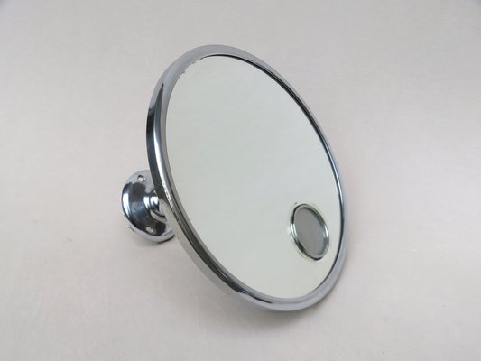 Chrome-Plated Illuminated Wall Mirror from Le Mirophar Brot Déposé, France, 1950s-EY-1752524