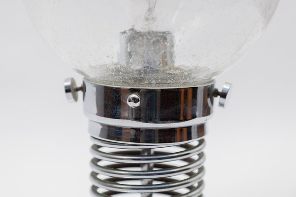 Chrome Spiral Clear Glass Globe Table Lamp, 1970s, Germany-KL-1050968