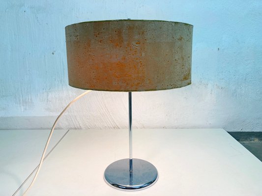 Chrome Stand Cork Screen Table Lamp, 1960s-AET-1253868