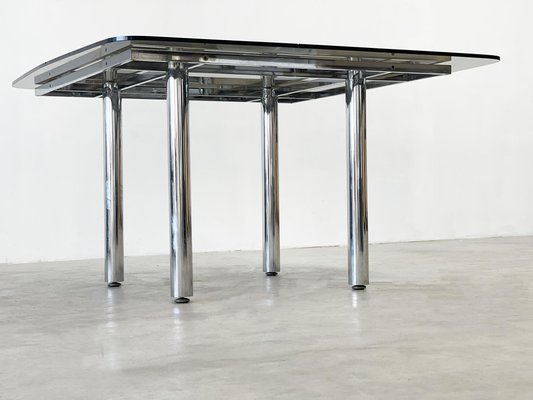 Chrome Tubular Dining Table, 1970s-XLH-1814047