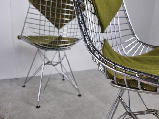 Chrome Wire Bikini Chairs by Eames for Herman Miller, 1960s, Set of 6-IRH-1372565