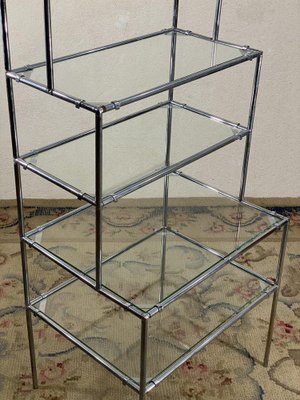 Chromed and Glass Tubular Metal Medical Shelf, 1970s-JXY-1768703