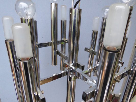 Chromed Ceiling Lamp by Gaetano Sciolari, 1970s-AWL-564376