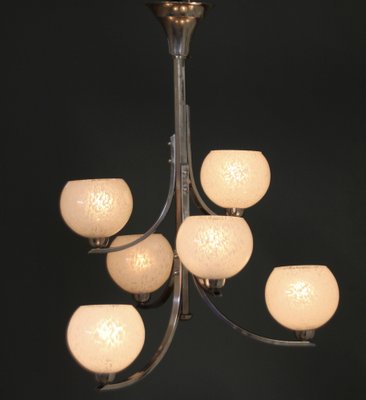 Chromed Ceiling Light, France, 1940s-SY-1124657