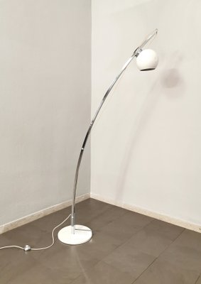 Chromed & Enamelled Metal Floor Lamp, Italy, 1970s-ZST-1254416