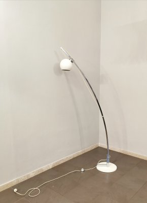 Chromed & Enamelled Metal Floor Lamp, Italy, 1970s-ZST-1254416