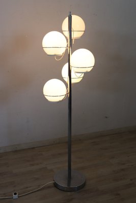 Chromed Metal and Glass Floor Lamp attributed to Gino Sarfatti, 1960s-DCO-1776743