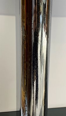 Chromed Metal and Smoked Glass Shelf, 1970s-IKW-828728