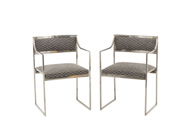 Chromed Metal Armchairs, 1970s, Set of 2-CEJ-579252