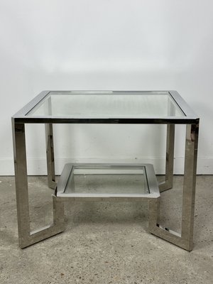 Chromed Metal Coffee Table / End Table, 1980s-RWZ-2028190