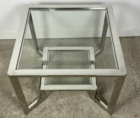 Chromed Metal Coffee Table / End Table, 1980s-RWZ-2028190