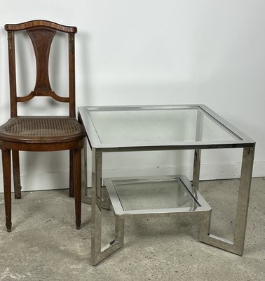 Chromed Metal Coffee Table / End Table, 1980s-RWZ-2028190