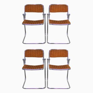 Chromed Metal Dining Chairs, 1960s, Set of 4-NE-796153