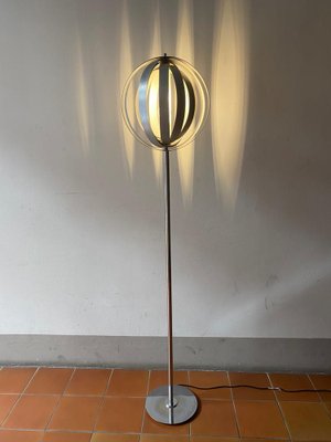 Chromed Metal Floor Lamp with Adjustable Lampshade attributed to Verner Panton, 1970s-TKR-1703469