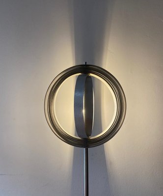 Chromed Metal Floor Lamp with Adjustable Lampshade attributed to Verner Panton, 1970s-TKR-1703469