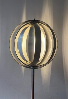 Chromed Metal Floor Lamp with Adjustable Lampshade attributed to Verner Panton, 1970s-TKR-1703469