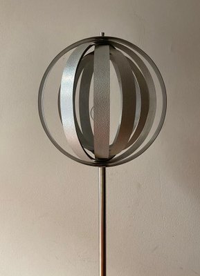 Chromed Metal Floor Lamp with Adjustable Lampshade attributed to Verner Panton, 1970s-TKR-1703469