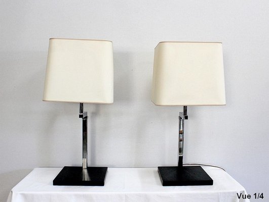 Chromed Metal Lamps, 1960s, Set of 2-RVK-971556