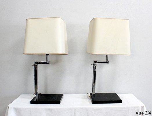 Chromed Metal Lamps, 1960s, Set of 2-RVK-971556