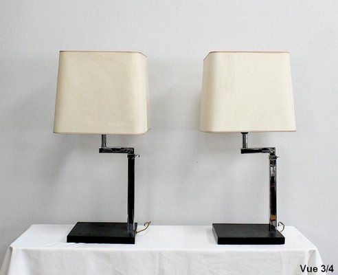 Chromed Metal Lamps, 1960s, Set of 2-RVK-971556