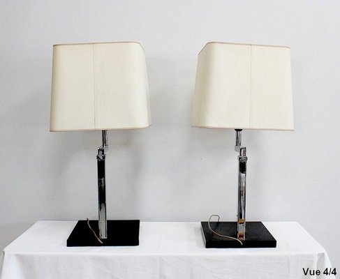 Chromed Metal Lamps, 1960s, Set of 2-RVK-971556