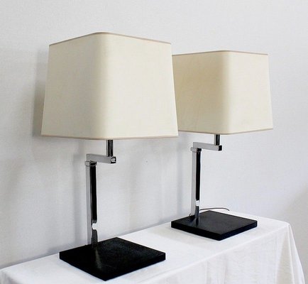 Chromed Metal Lamps, 1960s, Set of 2-RVK-971556