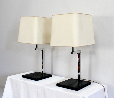 Chromed Metal Lamps, 1960s, Set of 2-RVK-971556