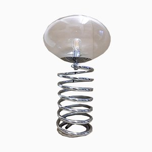 Chromed Metal Spiral Table Lamp by Ingo Maurer for M-Design, 1970s-HOI-565985