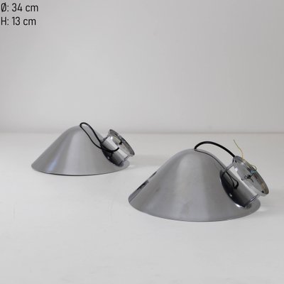 Chromed Metal Wall Lamps, 1970s, Set of 2-SXX-1740200