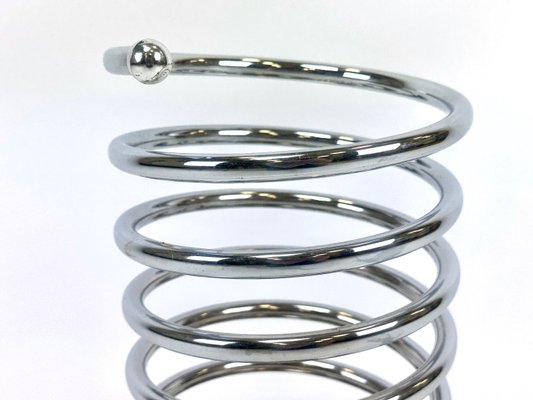 Chromed Spiral Shaped Umbrella Stand, 1980s-ZCY-2021763