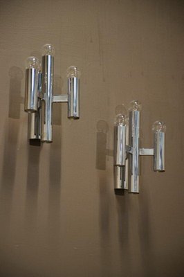 Chromed Wall Lights, 1970s, Set of 2-BA-1365724