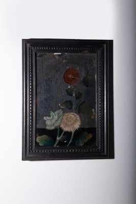 Chrysanthemums, 1800, Reverse Glass Painting-RCE-2040304