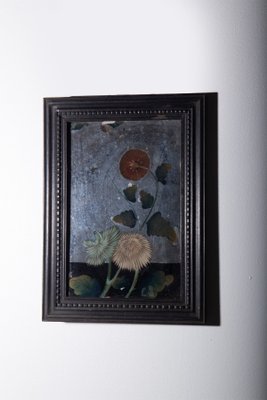 Chrysanthemums, 1800, Reverse Glass Painting-RCE-2040304