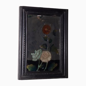 Chrysanthemums, 1800, Reverse Glass Painting-RCE-2040304