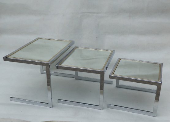 Cigogne Nesting Tables, 1970s, Set of 3-AWL-777211