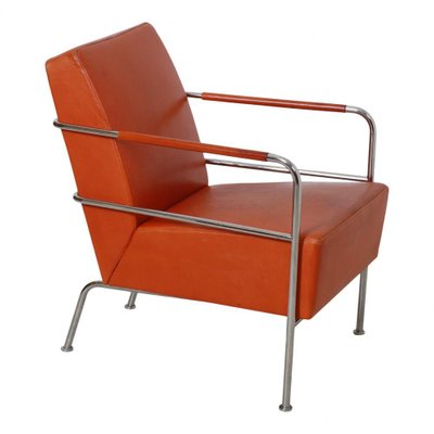 Cinema Chair in Patinated Cognac Leather with Chrome Frame by Gunilla Allard-MTD-1400543